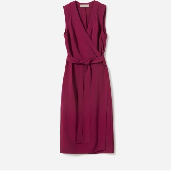 EVERLANE The Japanese GoWeave Sleeveless Wrap Dress Purple 8 - Picture 6 of 10